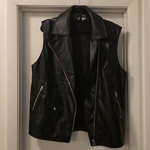 H&M Black Leather Vest